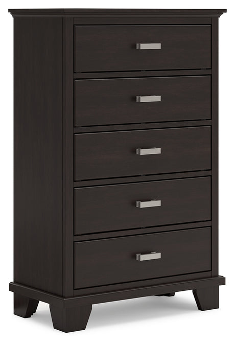Covetown Dark Brown Full Panel Bed & Dresser & Mirror & Chest & Nightstand - Ornate Home