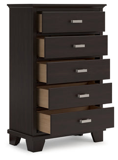 Covetown Dark Brown Full Panel Bed & Dresser & Mirror & Chest & Nightstand - Ornate Home