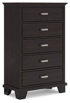 Covetown Dark Brown Full Panel Bedroom Set with Chest and Nightstand - Ornate Home