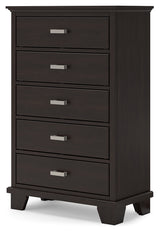 Covetown Dark Brown Full Panel Bedroom Set with Chest and Nightstand - Ornate Home