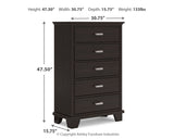 Covetown Dark Brown Full Panel Bedroom Set with Chest and Nightstand - Ornate Home