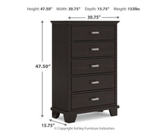 Covetown Dark Brown Full Panel Bedroom Set with Chest and Nightstand - Ornate Home