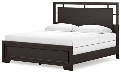 Covetown Dark Brown King Panel Bed - Ornate Home