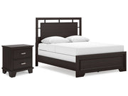Covetown Dark Brown Queen Panel Bedroom Set with Nightstand - Ornate Home
