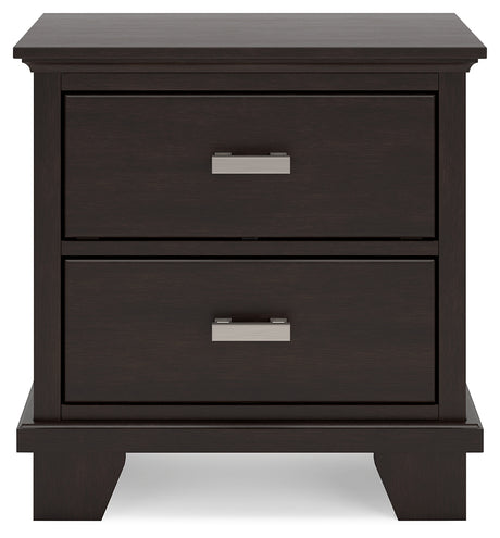 Covetown Dark Brown Queen Panel Bedroom Set with Nightstand - Ornate Home