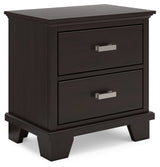 Covetown Dark Brown Queen Panel Bedroom Set with Nightstand - Ornate Home