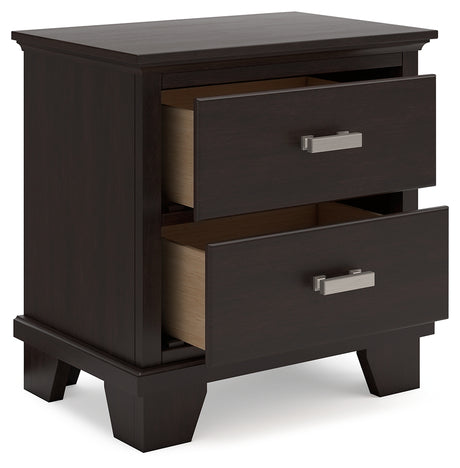 Covetown Dark Brown Queen Panel Bedroom Set with Nightstand - Ornate Home