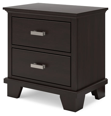 Covetown Dark Brown Queen Panel Bedroom Set with Nightstand - Ornate Home