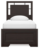 Covetown Dark Brown Twin Panel Bed (Online Special Price) - Ornate Home