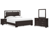 Covetown King Panel Bed, Dresser, Mirror and Nightstand - Ornate Home