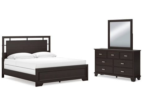 Covetown King Panel Bedroom Set with Dresser and Mirror - Ornate Home