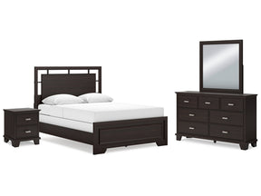Covetown Queen Panel Bedroom Set with Dresser, Mirror and Nightstand - Ornate Home