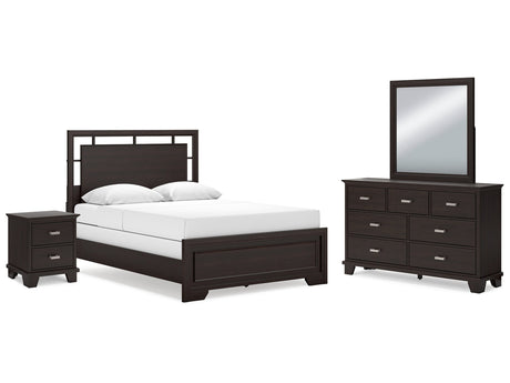 Covetown Queen Panel Bedroom Set with Dresser, Mirror and Nightstand - Ornate Home