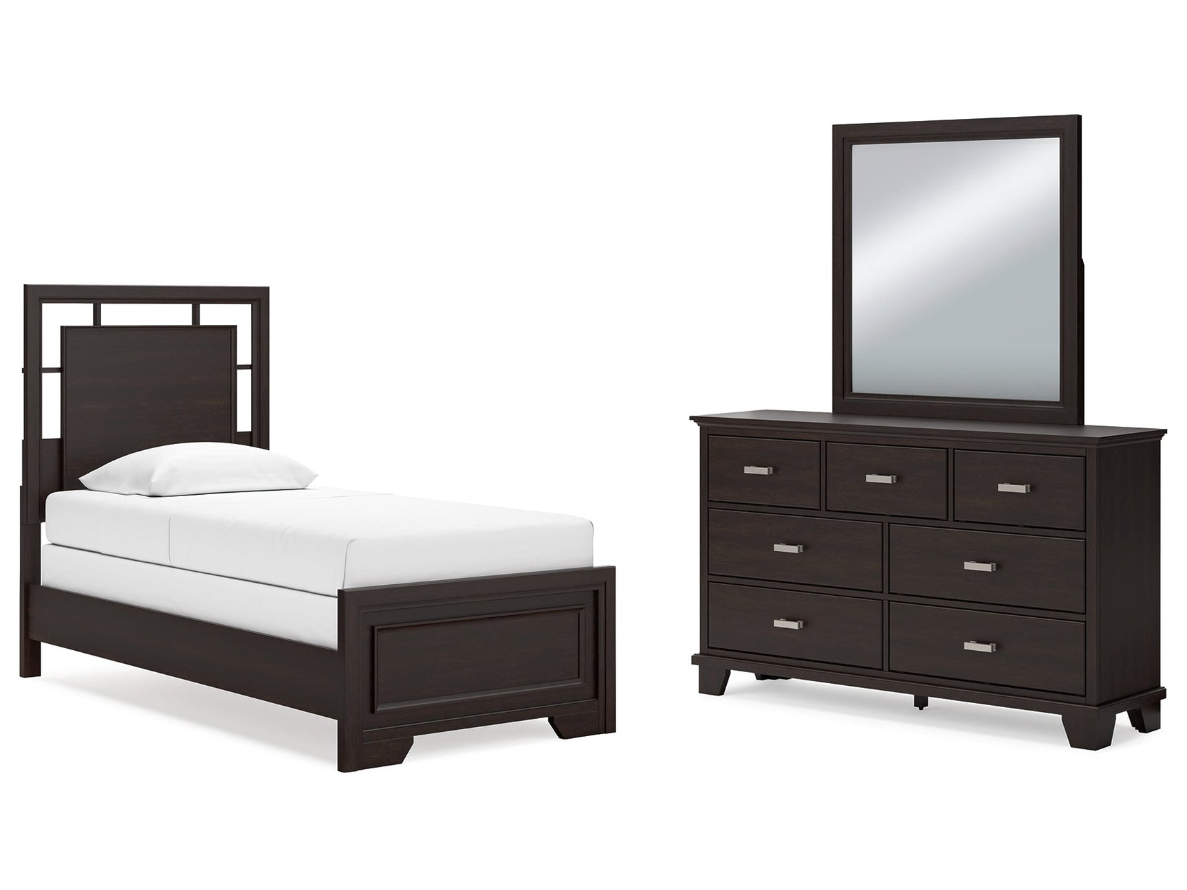 Covetown Twin Panel Bedroom Set with Dresser and Mirror - Ornate Home