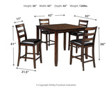 Coviar Brown Counter Height Dining Room Set (Set of 5) - Ornate Home