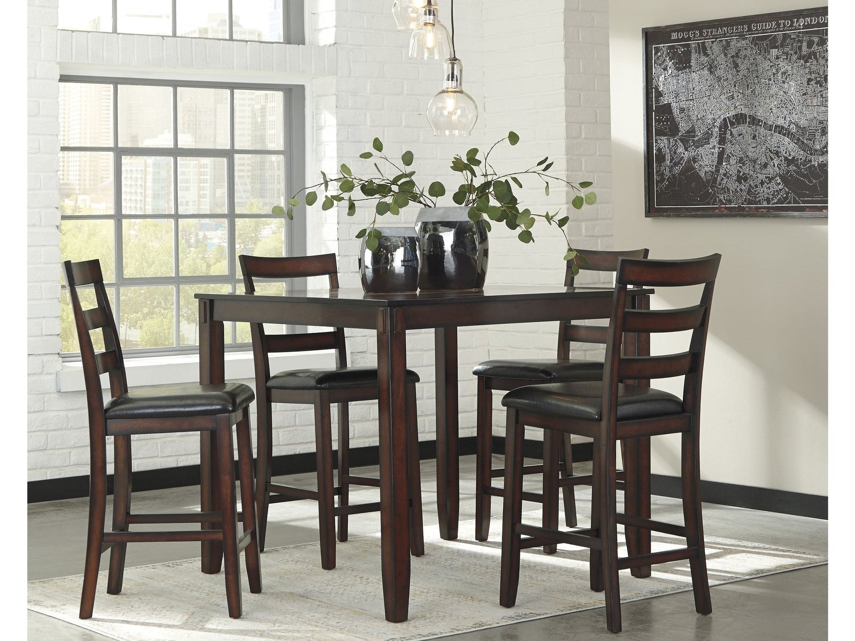 Coviar Brown Counter Height Dining Room Set (Set of 5) - Ornate Home