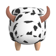 Cow White/Black Storage Stool - Ornate Home