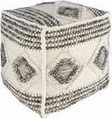 Cowanesque Beige Diamond-Patterned Square Pouf - Ornate Home