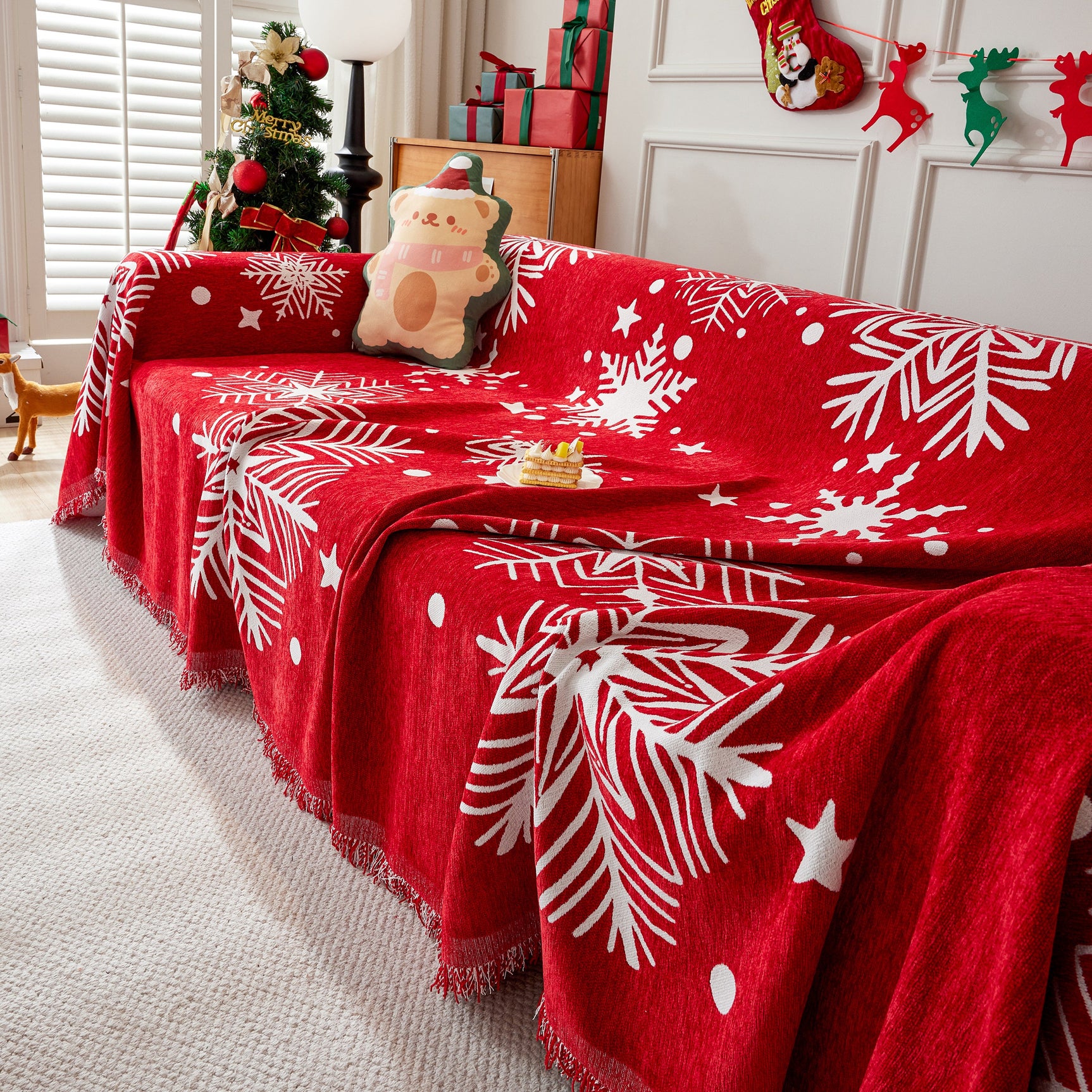 Cozy Chenille Couch Cover Blanket, Non Slip Sofa Cover, Furniture Covers for Pets - Ornate Home