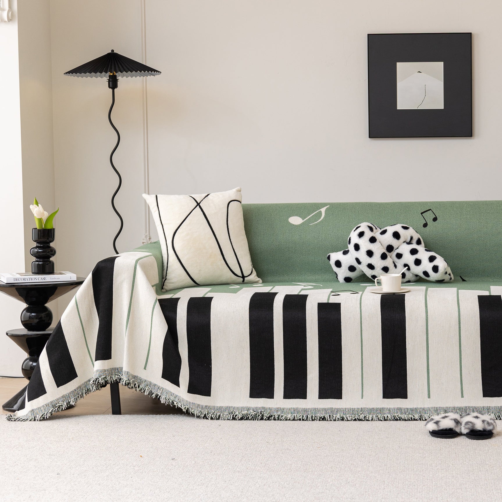 Cozy Chenille Dynamic Notes Sectional Couch Cover Blanket, Perfect Couch Throw Covers for Pets - Ornate Home