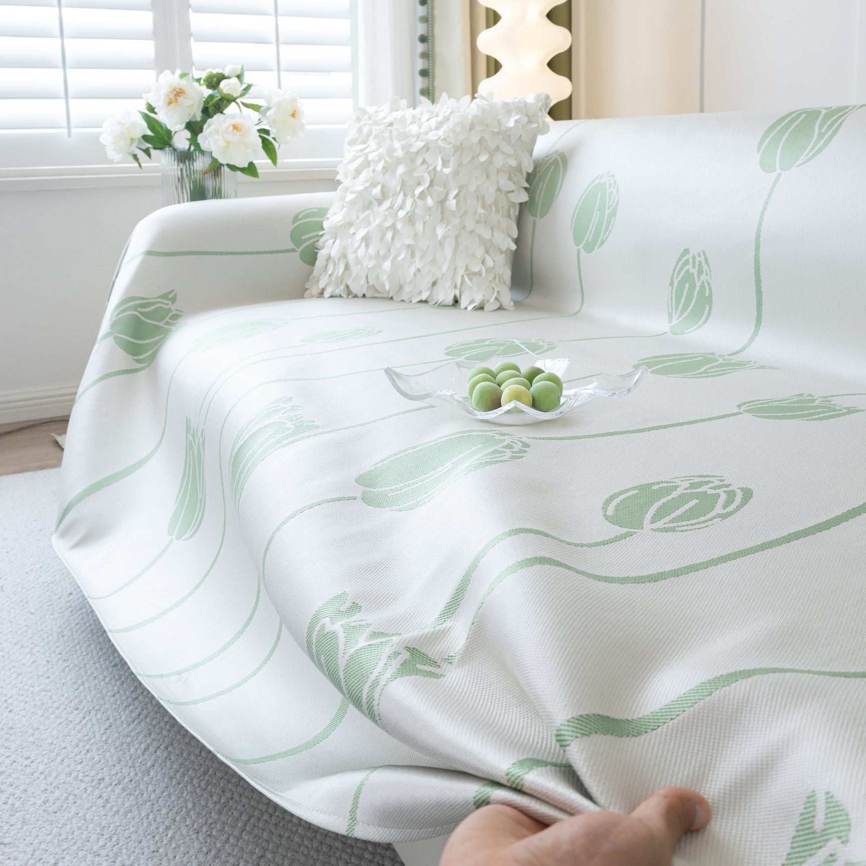 Cozy Cooling Tulip Sofa Throw Covers, Decorative & Breathable Couch Cover, Elegant Couch Protector - Ornate Home