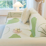 Cozy Couch Throw Blanket with Tassels, Jacquard Leaf Pattern Furniture Protector - Ornate Home