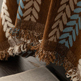 Cozy Decorative Throw Blanket for Couches, Boho Plush Woven Sofa Cover with Stripes - Ornate Home