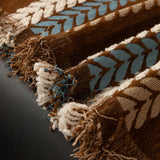Cozy Decorative Throw Blanket for Couches, Boho Plush Woven Sofa Cover with Stripes - Ornate Home