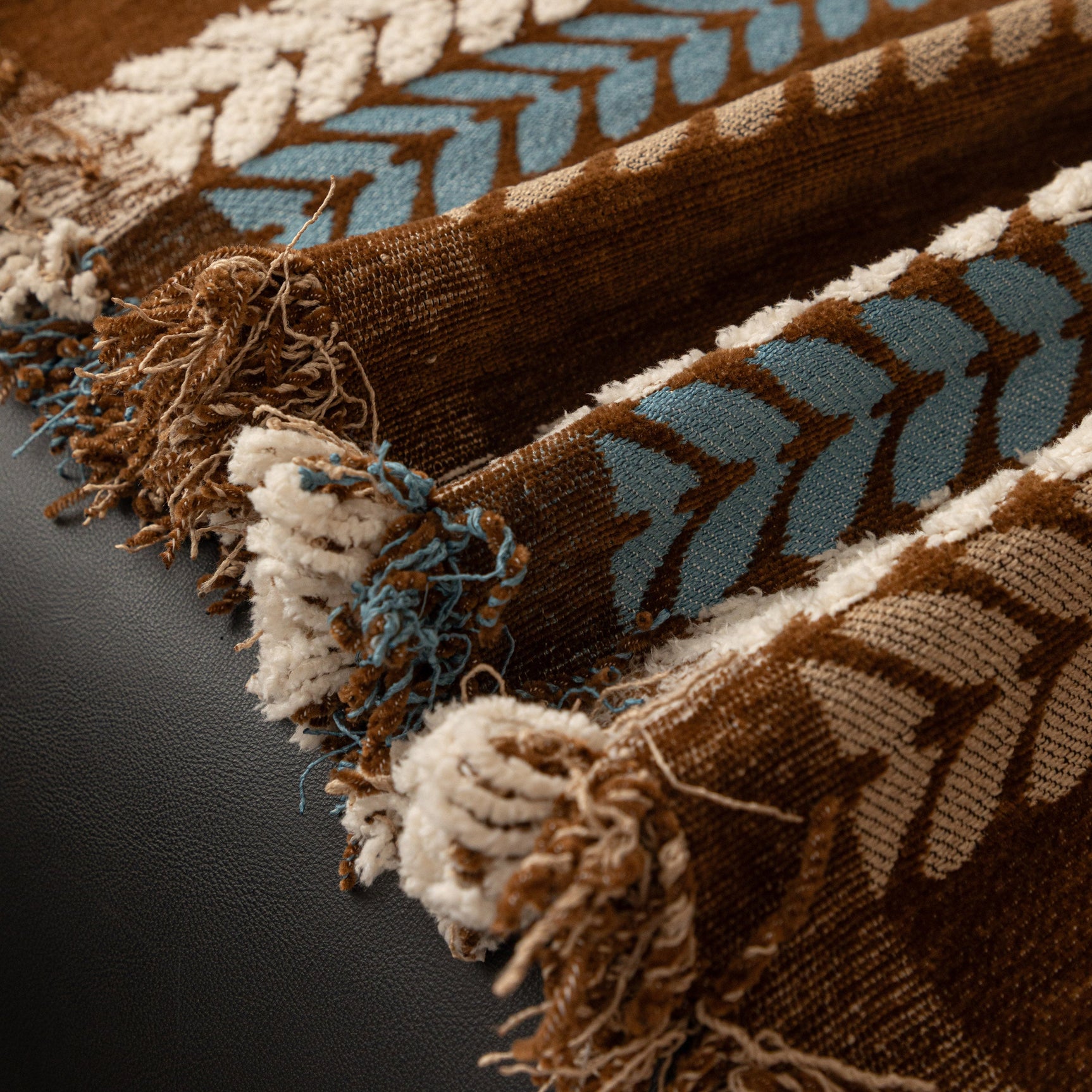 Cozy Decorative Throw Blanket for Couches, Boho Plush Woven Sofa Cover with Stripes - Ornate Home