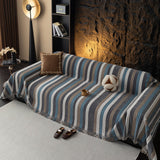 Cozy Decorative Throw Blanket for Couches, Boho Plush Woven Sofa Cover with Stripes - Ornate Home
