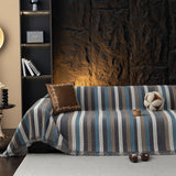 Cozy Decorative Throw Blanket for Couches, Boho Plush Woven Sofa Cover with Stripes - Ornate Home