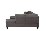 Cozy Gray Velvet RAF Sectional Sofa w/ Storage Ottoman - Ornate Home