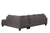 Cozy Gray Velvet RAF Sectional Sofa w/ Storage Ottoman - Ornate Home