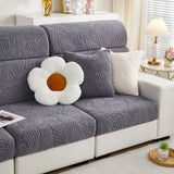 Cozy Plush Coral Fleece Sofa Cushion Slipcovers, Stretch Leaves Cushion Covers, Furniture Slipcovers - Ornate Home