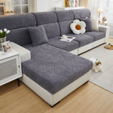 Cozy Plush Coral Fleece Sofa Cushion Slipcovers, Stretch Leaves Cushion Covers, Furniture Slipcovers - Ornate Home