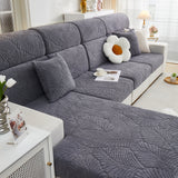 Cozy Plush Coral Fleece Sofa Cushion Slipcovers, Stretch Leaves Cushion Covers, Furniture Slipcovers - Ornate Home