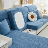 Cozy Plush Coral Fleece Sofa Cushion Slipcovers, Stretch Leaves Cushion Covers, Furniture Slipcovers - Ornate Home