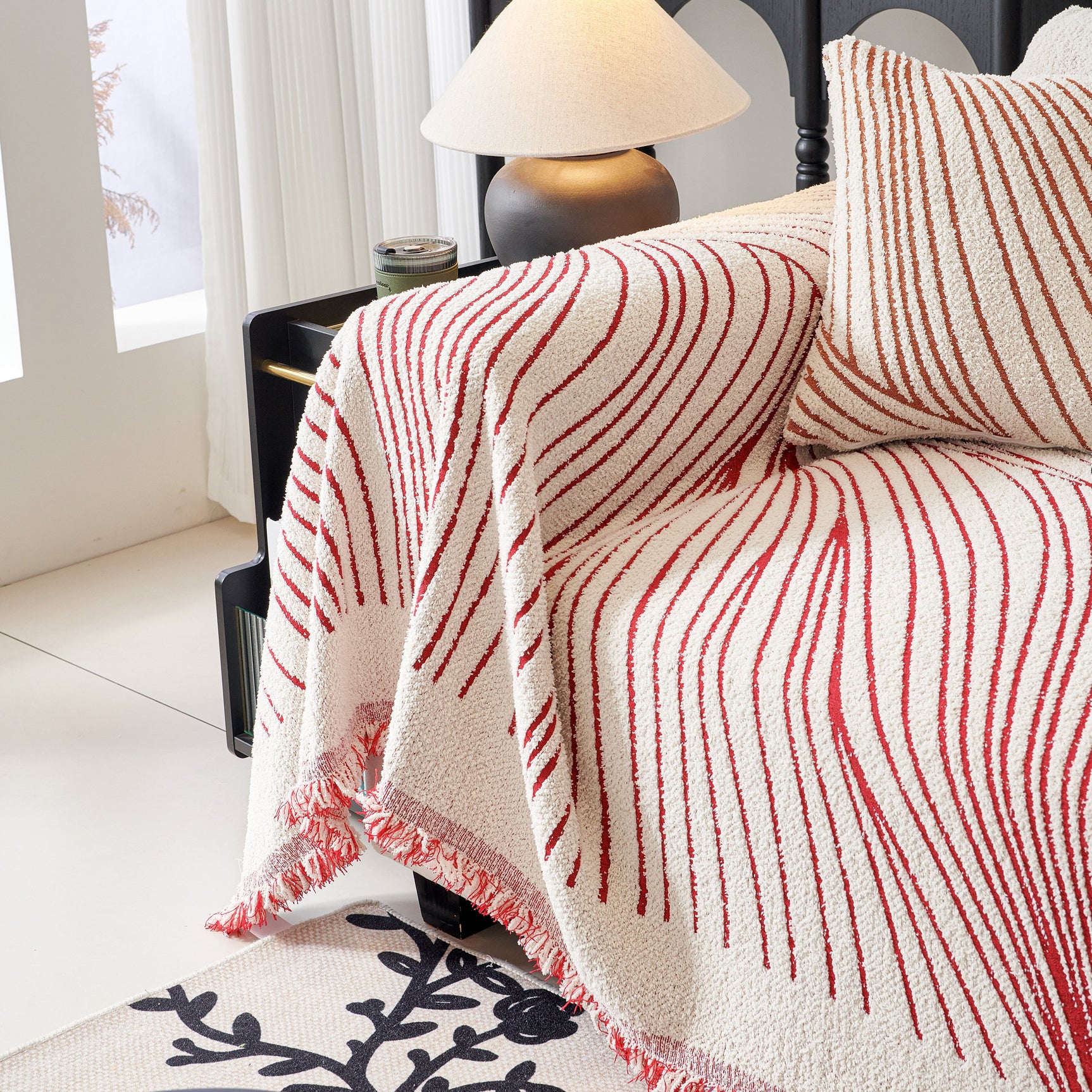 Cozy Striped Sofa Throw Blanket L Shaped Sectional Couch Covers Luxury Throws for Sofas - Ornate Home