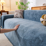 Cozy Textured Couch Protector with Fringe, Universal Soft Slipcover for Couch Sofa Bed - Ornate Home