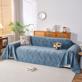 Cozy Textured Couch Protector with Fringe, Universal Soft Slipcover for Couch Sofa Bed - Ornate Home