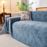 Cozy Textured Couch Protector with Fringe, Universal Soft Slipcover for Couch Sofa Bed - Ornate Home
