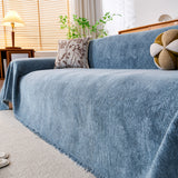 Cozy Textured Couch Protector with Fringe, Universal Soft Slipcover for Couch Sofa Bed - Ornate Home