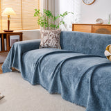 Cozy Textured Couch Protector with Fringe, Universal Soft Slipcover for Couch Sofa Bed - Ornate Home