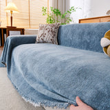 Cozy Textured Couch Protector with Fringe, Universal Soft Slipcover for Couch Sofa Bed - Ornate Home