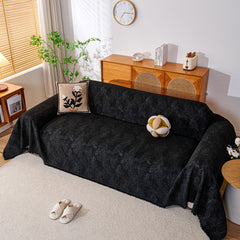 Cozy Textured Couch Protector with Fringe, Universal Soft Slipcover for Couch Sofa Bed - Ornate Home