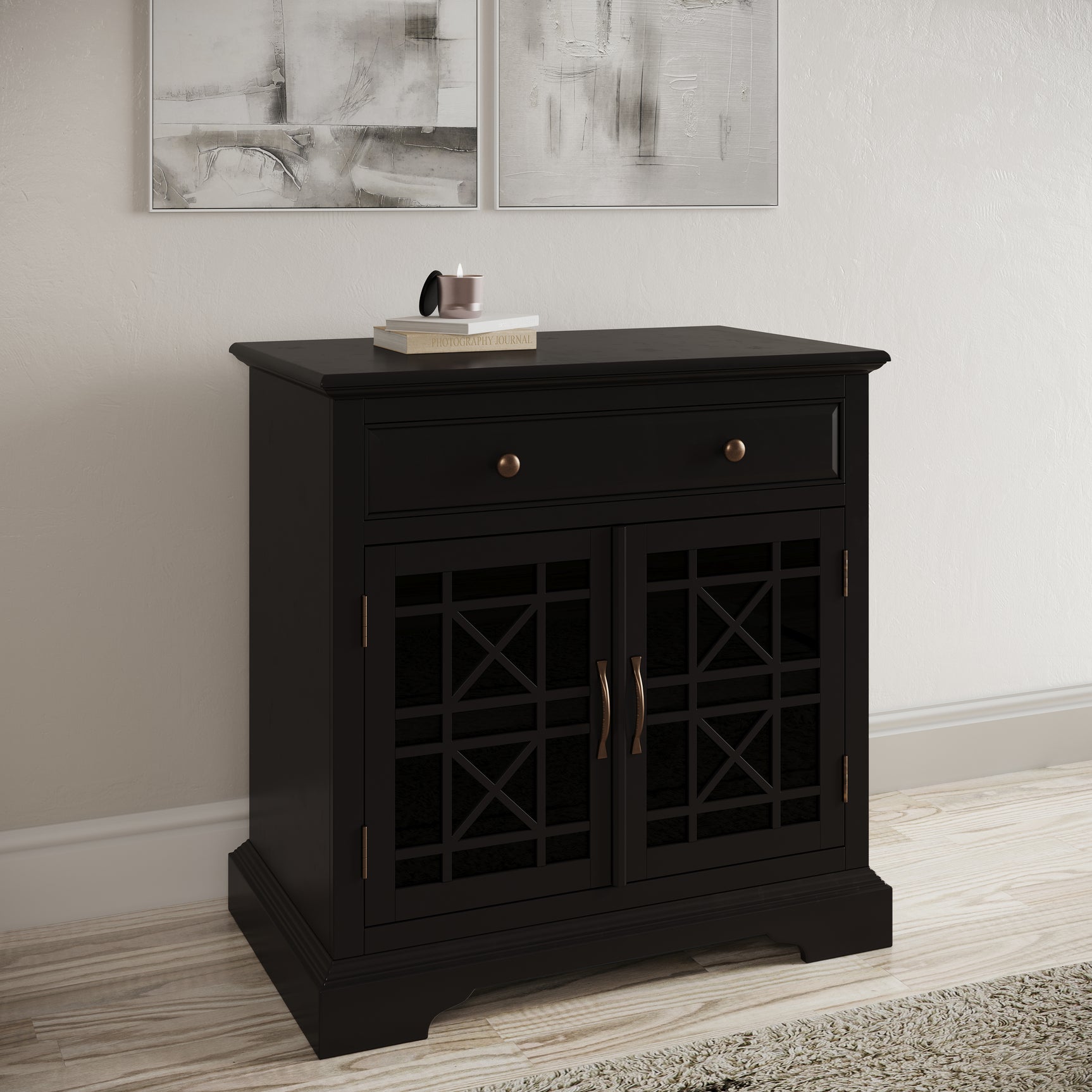 Craftsman Antique Black 32 Accent Chest - Ornate Home
