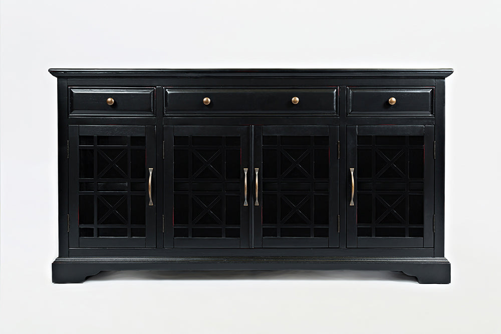 Craftsman Antique Black 60 Media Unit - Ornate Home