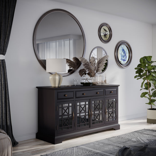 Craftsman Antique Black 60 Media Unit - Ornate Home