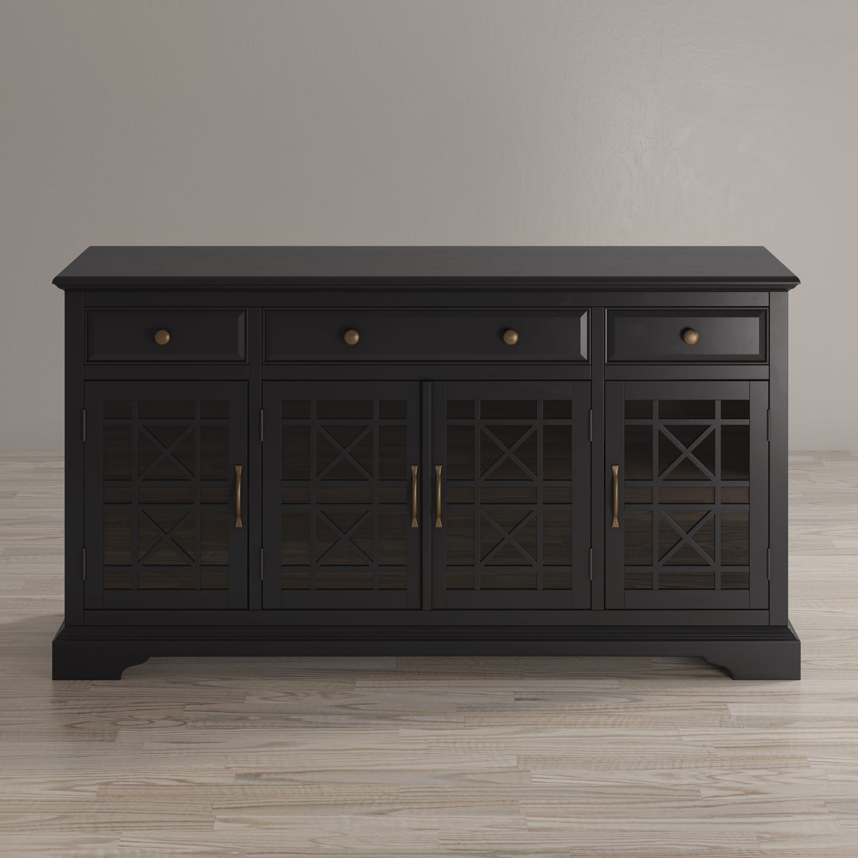 Craftsman Antique Black 60 Media Unit - Ornate Home