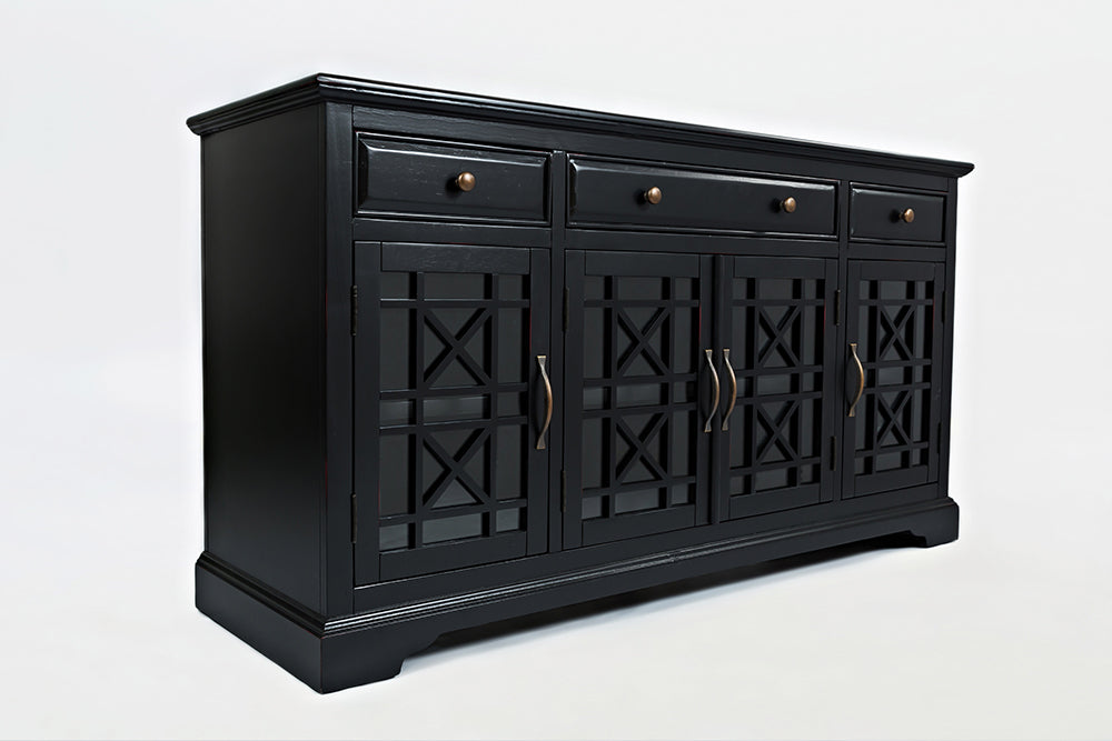Craftsman Antique Black 60 Media Unit - Ornate Home
